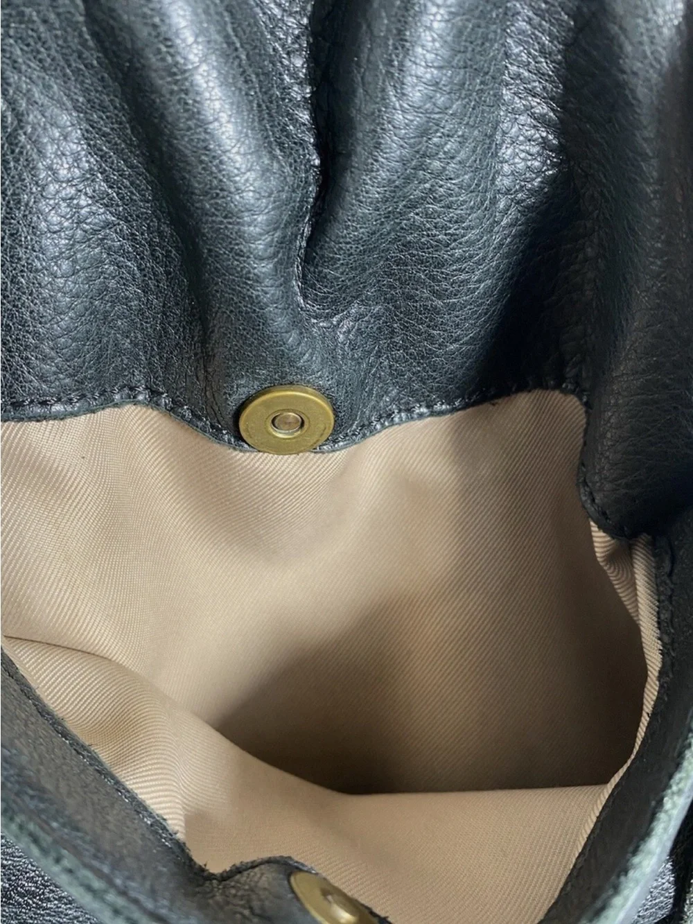 American Leather Co Genuine Super Soft Leather Backpack Black Top Sides Snaps